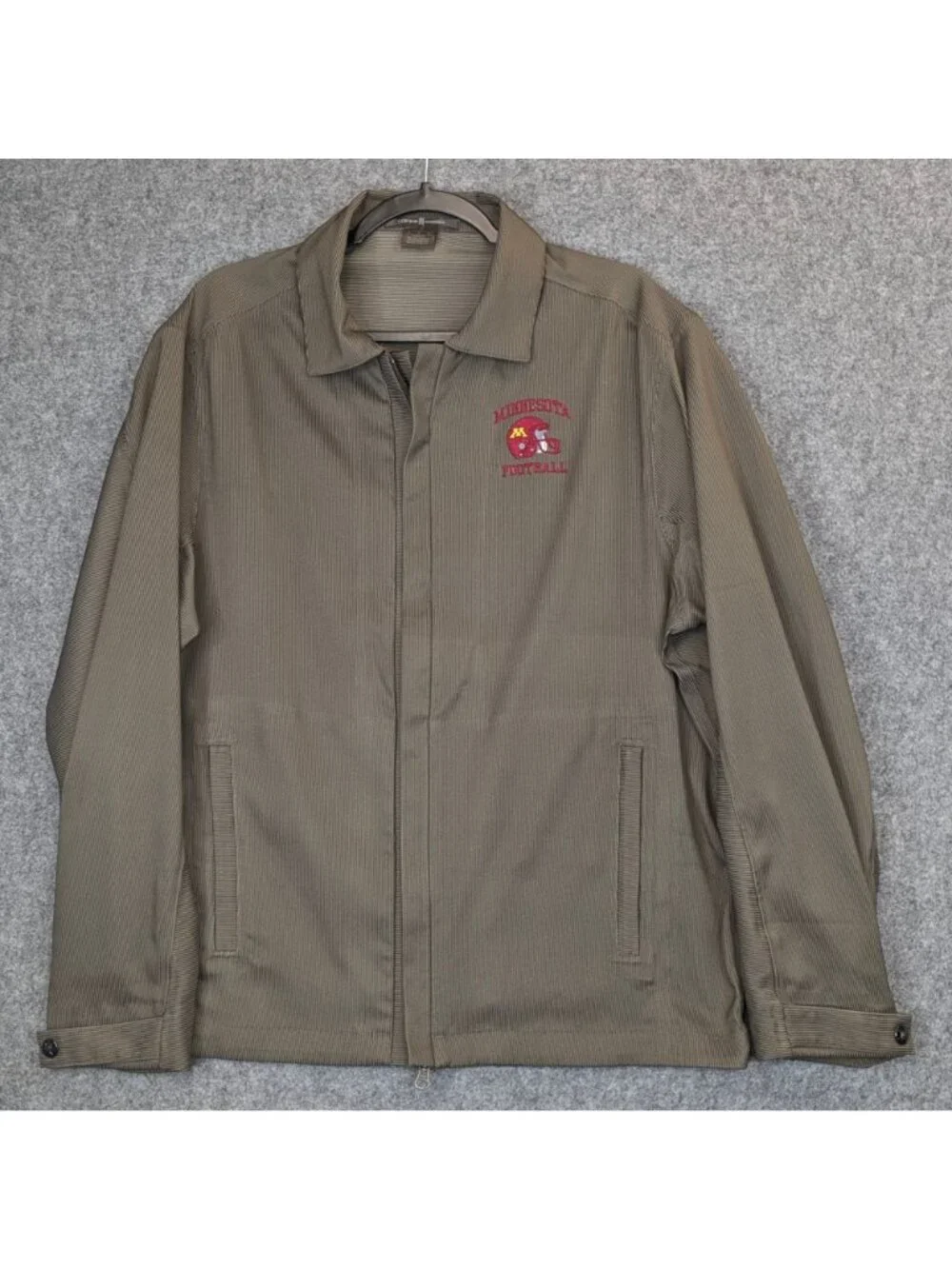 Nike Minnesota Gophers Mens Medium Tiger Woods Zip Jacket Football Green Brown